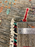 27789-Chobi Ziegler Handmade/Hand-knotted Afghan Rug/Carpet Tribal/Nomadic Authentic/ Size: 6'5" x 2'5" / 196cm x 74cm