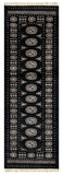 27608-Bokhara Hand-Knotted/Handmade Pakistani Rug/Carpet Tribal/Nomadic Authentic/ Size: 7'9" x 2'6"/236 cm × 76 cm