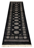 27608-Bokhara Hand-Knotted/Handmade Pakistani Rug/Carpet Tribal/Nomadic Authentic/ Size: 7'9" x 2'6"/236 cm × 76 cm