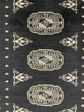 27608-Bokhara Hand-Knotted/Handmade Pakistani Rug/Carpet Tribal/Nomadic Authentic/ Size: 7'9" x 2'6"/236 cm × 76 cm