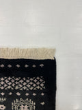 27608-Bokhara Hand-Knotted/Handmade Pakistani Rug/Carpet Tribal/Nomadic Authentic/ Size: 7'9" x 2'6"/236 cm × 76 cm