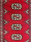 27604-Bokhara Hand-Knotted/Handmade Pakistani Rug/Carpet Tribal/Nomadic Authentic/ Size: 7'9" x 2'6"/236 cm × 76 cm