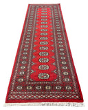 27605-Bokhara Hand-Knotted/Handmade Pakistani Rug/Carpet Tribal/Nomadic Authentic/ Size: 7'7" x 2'6"/231 cm × 76 cm