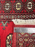 27605-Bokhara Hand-Knotted/Handmade Pakistani Rug/Carpet Tribal/Nomadic Authentic/ Size: 7'7" x 2'6"/231 cm × 76 cm