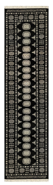 27598-Bokhara Hand-Knotted/Handmade Pakistani Rug/Carpet Tribal/Nomadic Authentic/ Size: 9'9" x 2'5"/297 cm × 74 cm