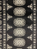27598-Bokhara Hand-Knotted/Handmade Pakistani Rug/Carpet Tribal/Nomadic Authentic/ Size: 9'9" x 2'5"/297 cm × 74 cm