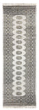 27603-Bokhara Hand-Knotted/Handmade Pakistani Rug/Carpet Tribal/Nomadic Authentic/ Size: 8'1" x 2'6"/246 cm × 76 cm