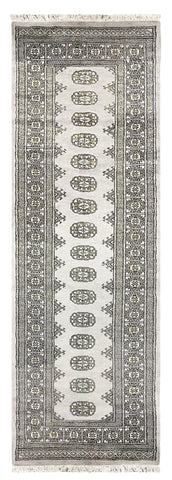 27603-Bokhara Hand-Knotted/Handmade Pakistani Rug/Carpet Tribal/Nomadic Authentic/ Size: 8'1" x 2'6"/246 cm × 76 cm