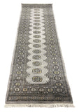 27603-Bokhara Hand-Knotted/Handmade Pakistani Rug/Carpet Tribal/Nomadic Authentic/ Size: 8'1" x 2'6"/246 cm × 76 cm