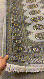 27607-Bokhara Hand-Knotted/Handmade Pakistani Rug/Carpet Tribal/Nomadic Authentic/ Size: 7'9" x 2'6"/236 cm × 76 cm