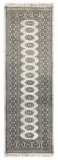 27607-Bokhara Hand-Knotted/Handmade Pakistani Rug/Carpet Tribal/Nomadic Authentic/ Size: 7'9" x 2'6"/236 cm × 76 cm