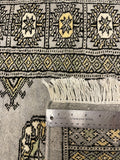 27607-Bokhara Hand-Knotted/Handmade Pakistani Rug/Carpet Tribal/Nomadic Authentic/ Size: 7'9" x 2'6"/236 cm × 76 cm