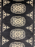 27599-Bokhara Hand-Knotted/Handmade Pakistani Rug/Carpet Tribal/Nomadic Authentic/ Size: 10'0" x 2'6"/305 cm × 76 cm