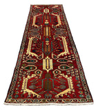 27437-Hamadan Hand-Knotted/Handmade Persian Rug/Carpet Tribal/Nomadic Authentic/ Size: 9'6" x 3'4"/290cm x 102cm