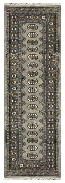 27602-Bokhara Hand-Knotted/Handmade Pakistani Rug/Carpet Tribal/Nomadic Authentic/ Size: 7'10" x 2'6"/239 cm × 76 cm