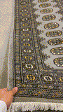 27602-Bokhara Hand-Knotted/Handmade Pakistani Rug/Carpet Tribal/Nomadic Authentic/ Size: 7'10" x 2'6"/239 cm × 76 cm