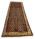 27456-Hamadan Hand-Knotted/Handmade Persian Rug/Carpet Tribal/Nomadic Authentic/ Size: 9'3" x 3'4"/282cm x 102cm