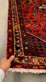 27457-Hamadan Hand-Knotted/Handmade Persian Rug/Carpet Tribal/Nomadic Authentic/ Size: 9'10" x 3'4"/300cm x 102cm