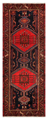 27460-Hamadan Hand-Knotted/Handmade Persian Rug/Carpet Tribal/Nomadic Authentic/ Size: 9'9" x 3'7"/297cm x 109cm