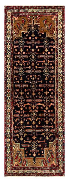 27455-Hamadan Hand-Knotted/Handmade Persian Rug/Carpet Tribal/Nomadic Authentic/ Size: 8'9" x 3'1"/267cm x 94cm