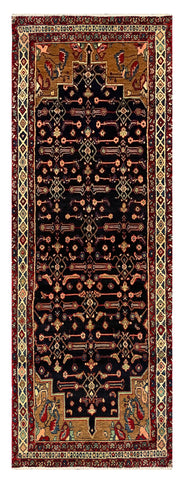 27455-Hamadan Hand-Knotted/Handmade Persian Rug/Carpet Tribal/Nomadic Authentic/ Size: 8'9" x 3'1"/267cm x 94cm