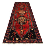 27443-Hamadan Hand-Knotted/Handmade Persian Rug/Carpet Tribal/Nomadic Authentic/ Size: 9'8" x 3'4"/295cm x 102cm