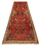 27461-Hamadan Hand-Knotted/Handmade Persian Rug/Carpet Tribal/Nomadic Authentic/ Size: 9'0" x 3'2"/274cm x 97cm