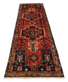 27466-Hamadan Hand-Knotted/Handmade Persian Rug/Carpet Tribal/Nomadic Authentic/ Size: 10'1" x 3'3"/307cm x 99cm
