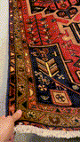 27466-Hamadan Hand-Knotted/Handmade Persian Rug/Carpet Tribal/Nomadic Authentic/ Size: 10'1" x 3'3"/307cm x 99cm