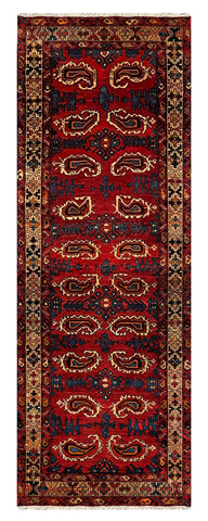 27463-Hamadan Hand-Knotted/Handmade Persian Rug/Carpet Tribal/Nomadic Authentic/ Size: 9'0" x 3'3"/274cm x 99cm