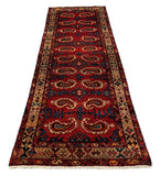 27463-Hamadan Hand-Knotted/Handmade Persian Rug/Carpet Tribal/Nomadic Authentic/ Size: 9'0" x 3'3"/274cm x 99cm