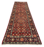 27431-Hamadan Hand-Knotted/Handmade Persian Rug/Carpet Tribal/Nomadic Authentic/ Size: 10'3" x 3'2"/312cm x 97cm