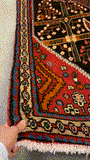 27423-Hamadan Hand-Knotted/Handmade Persian Rug/Carpet Tribal/Nomadic Authentic/ Size: 9'4" x 3'4"/284cm x 102cm