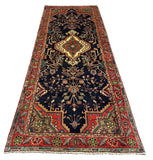 27426-Hamadan Hand-Knotted/Handmade Persian Rug/Carpet Tribal/Nomadic Authentic/ Size: 9'6" x 3'6"/290cm x 107cm