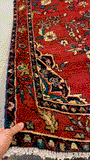 27464-Hamadan Hand-Knotted/Handmade Persian Rug/Carpet Tribal/Nomadic Authentic/ Size: 10'4" x 3'7"/315cm x 109cm