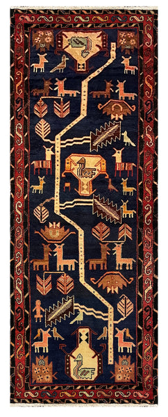 27442-Sarough Hand-Knotted/Handmade Persian Rug/Carpet Traditional Authentic/ Size: 9'7" x 3'6"/292cm x 107cm