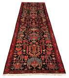 27453-Hamadan Hand-Knotted/Handmade Persian Rug/Carpet Tribal/Nomadic Authentic/ Size: 10'3" x 3'6"/312cm x 107cm