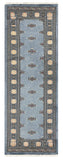 27512-Bokhara Hand-Knotted/Handmade Pakistani Rug/Carpet Tribal/Nomadic Authentic/ Size: 7'6" x 2'6"/229 cm × 76 cm