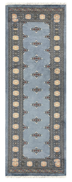 27512-Bokhara Hand-Knotted/Handmade Pakistani Rug/Carpet Tribal/Nomadic Authentic/ Size: 7'6" x 2'6"/229 cm × 76 cm