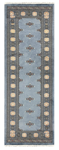 27512-Bokhara Hand-Knotted/Handmade Pakistani Rug/Carpet Tribal/Nomadic Authentic/ Size: 7'6" x 2'6"/229 cm × 76 cm