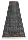 27514-Bokhara Hand-Knotted/Handmade Pakistani Rug/Carpet Tribal/Nomadic Authentic/ Size: 10'0" x 2'6"/305 cm × 76 cm