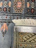 27514-Bokhara Hand-Knotted/Handmade Pakistani Rug/Carpet Tribal/Nomadic Authentic/ Size: 10'0" x 2'6"/305 cm × 76 cm