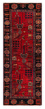 27459-Hamadan Hand-Knotted/Handmade Persian Rug/Carpet Tribal/Nomadic Authentic/ Size: 9'6" x 3'6"/290cm x 107cm