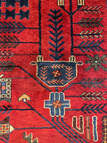 27459-Hamadan Hand-Knotted/Handmade Persian Rug/Carpet Tribal/Nomadic Authentic/ Size: 9'6" x 3'6"/290cm x 107cm