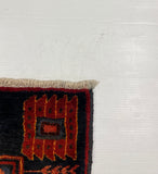 27459-Hamadan Hand-Knotted/Handmade Persian Rug/Carpet Tribal/Nomadic Authentic/ Size: 9'6" x 3'6"/290cm x 107cm