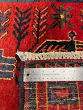 27459-Hamadan Hand-Knotted/Handmade Persian Rug/Carpet Tribal/Nomadic Authentic/ Size: 9'6" x 3'6"/290cm x 107cm
