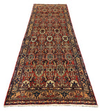 27438-Hamadan Hand-Knotted/Handmade Persian Rug/Carpet Tribal/Nomadic Authentic/ Size: 9'8" x 3'4"/295cm x 102cm