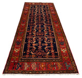 27469-Hamadan Hand-Knotted/Handmade Persian Rug/Carpet Tribal/Nomadic Authentic/ Size: 10'8" x 3'11"/325cm x 119cm