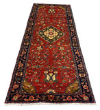 27452-Hamadan Hand-Knotted/Handmade Persian Rug/Carpet Tribal/Nomadic Authentic/ Size: 9'4" x 3'6"/284cm x 107cm