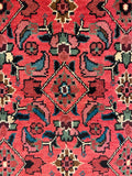 27449-Hamadan Hand-Knotted/Handmade Persian Rug/Carpet Tribal/Nomadic Authentic/ Size: 9'8" x 3'3"/295cm x 99cm